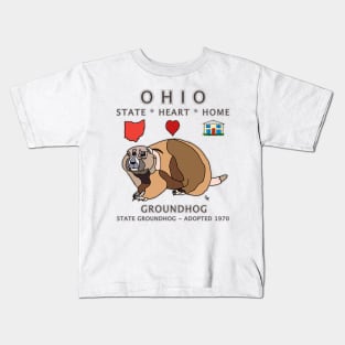 Ohio - Groundhog - State, Heart, Home - State Symbols Kids T-Shirt